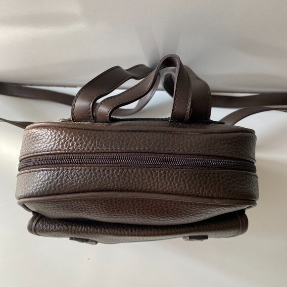 Vintage Esprit Sling Bag Mini Backpack Brown Vegan Leather
